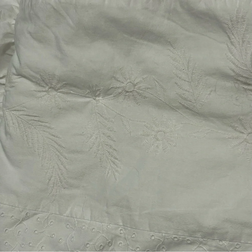 LoveShackFancy Ivory Eyelet Euro Pillow Sham Cover Ruffle Trim Floral 26